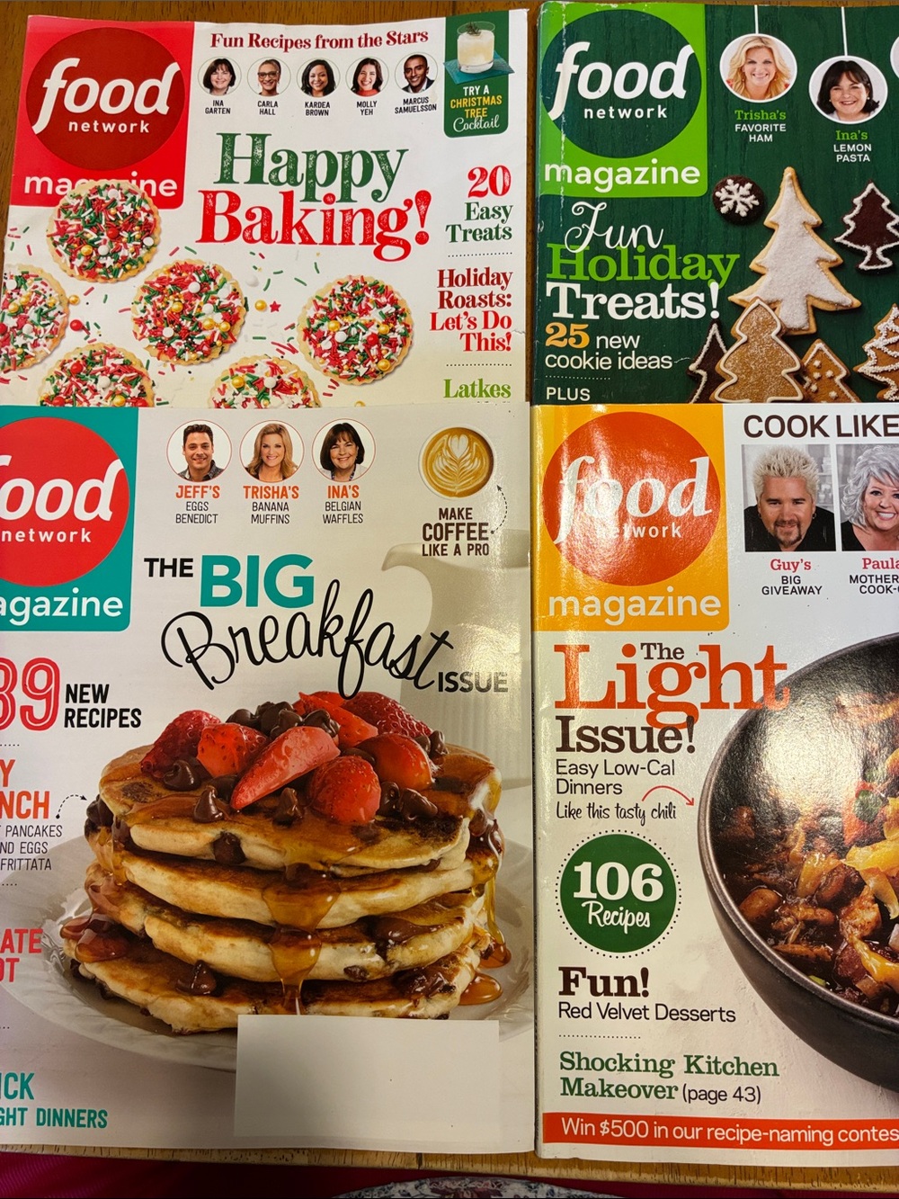Lot of 4 Food Network Magazines vintage